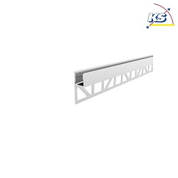 Reprofil Tiles profile end shining upwards for up to 12 mm LED Stripe, aluminum, lacquered, length 200cm, white