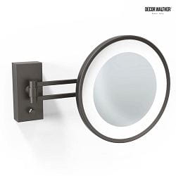 mirror with lighting BS 36 mirror with 3x magnification IP44, silver matt 