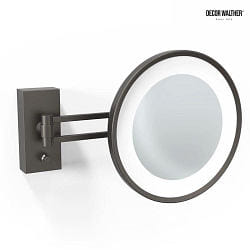 Spejl med belysning BS 36 Spejl med 5x forstrrelse IP44, slv mat 