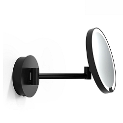 Spejl med belysning JUST LOOK PLUS WD Spejl med 7x forst�rrelse IP20, sort mat d�mpbar