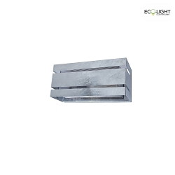 outdoor wall luminaire VIDAR square, direct / indirect E27 IP54, galvanised dimmable