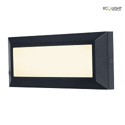 outdoor wall luminaire HELENA square, long, with cover IP54, black matt 