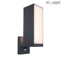 outdoor wall luminaire CUBA with motion detector IP54, anthracite