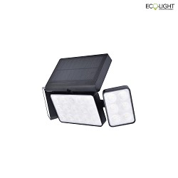 solar wall luminaire TUDA with motion detector, app control IP44, black dimmable