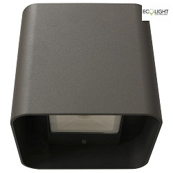 Udendrs wall luminaire DODD up / down, Kubusform LED IP44, antracit 