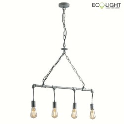 pendant luminaire AMARCORD 4 flames IP20, silver 