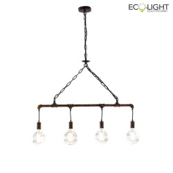 pendant luminaire AMARCORD 4 flames IP20, brown 