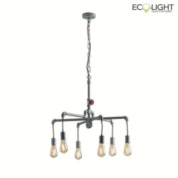 pendant luminaire AMARCORD 6 flames IP20, silver 