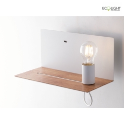 wall luminaire FLASH with switch, with USB connection IP20, white 
