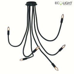 ceiling luminaire LOVER 6 flames IP20, black 