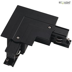 L-connector TRACK with feed-in option, black