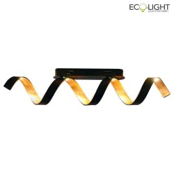ceiling luminaire HELIX 4 flames IP20, gold, black dimmable