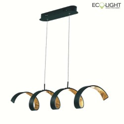 pendant luminaire HELIX 4 flames IP20, gold, black dimmable