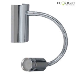 wall luminaire KEPLER with switch, with flex arm IP20, silver 