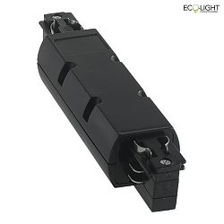 straight connector TRACK with feed-in option, black