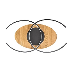 LED Ceiling luminaire ARGENTINA „CURVED“, 24W, 3000K, oak massive wood 