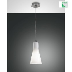 Fabas Luce DIANA Pendant luminaire, E27, chromed / glass white,  14cm