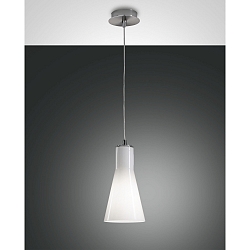 Fabas Luce DIANA Pendel, E27, forkromet / glas hvid, � 14cm