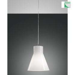 Fabas Luce DIANA Pendant luminaire, E27, chromed / glass white,  23cm