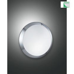 Fabas Luce BOREA Ceiling luminaire, IP44, E27, glass white, chromed