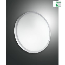 Fabas Luce PLAZA Ceiling luminaire, IP41, E27, glass white,  30cm, metal white
