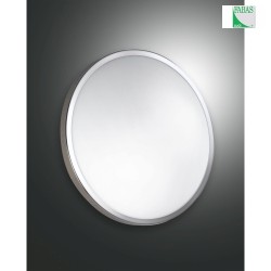 Fabas Luce PLAZA Ceiling luminaire, IP41, E27, glass white,  30cm, metal chromed