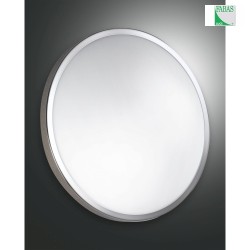 Fabas Luce PLAZA Ceiling luminaire, IP41, E27, glass white,  40cm, metal chromed