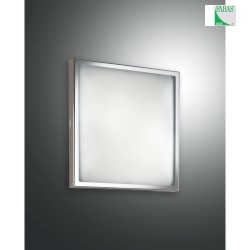 Fabas Luce OSAKA Wall luminaire, E14, glass white, metal chromed