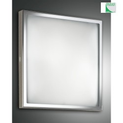 Fabas Luce OSAKA Ceiling luminaire, E27, 40x40cm, glass white, metal chromed