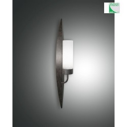 Fabas Luce VANITY Wall luminaire, E14, height: 50cm, glass white, dark rust colored
