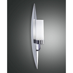 Fabas Luce VANITY V�glampe, E14, h�jde: 70cm, glas hvid, forkromet