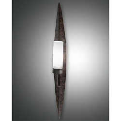 Fabas Luce VANITY V�glampe, E14, h�jde: 70cm, glas hvid, m�rk rust farvet
