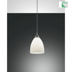 Fabas Luce PROVENZA Pendant luminaire, E27,  20cm, chromed / glass, white