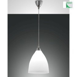 Fabas Luce PROVENZA Pendant luminaire, E27,  27cm, chromed / glass, white