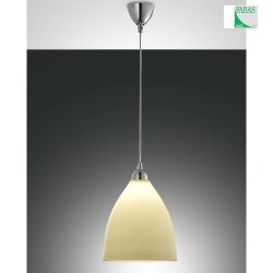 Fabas Luce PROVENZA Pendant luminaire, E27,  27cm, chromed / glass, amber