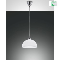 Fabas Luce NICE Pendant luminaire, E27,  26cm, chromed / glass, white