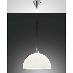 Fabas Luce NICE Pendant luminaire, E27, � 36cm, chromed / glass, white
