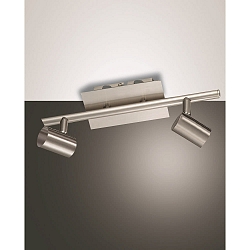 Spot TUCSON 2-flammer GU10 IP20, nikkel satin d�mpbar