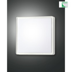 Fabas Luce OBAN Ceiling luminaire, IP65, E27, white, 24x24cm, with motion detector