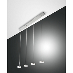 Fabas Luce DUNK LED Pendant luminaire, brushed aluminum, 4 flames