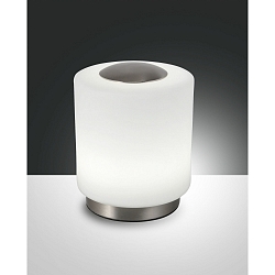 Fabas Luce SIMI LED Bordlampe, 8W, nikkel satin / hvid