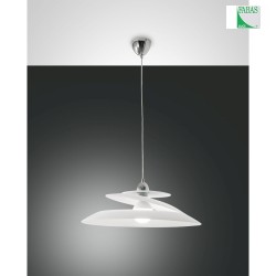 Fabas Luce ARAGON Pendant luminaire, E27, 60W, chromed / glass white