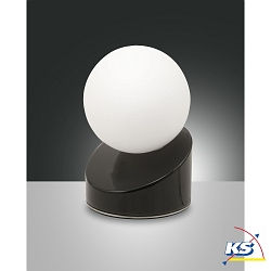 Fabas Luce GRAVITY LED Bordlampe, 5W, glas hvid, sort