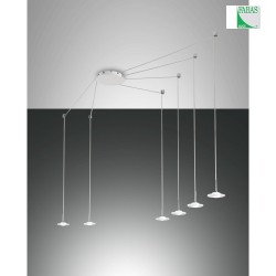Fabas Luce SUSANNA LED Pendant luminaire 6 pendulums white/chrome