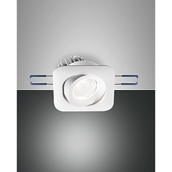 Fabas Luce SIGMA LED Indbygningslampe s�t Spot firkantet, drejelig, hvid