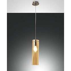 Pendant luminaire SINTESI, E27, 1x 60W, IP20, amber