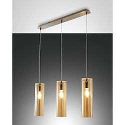 Pendant luminaire SINTESI, E27, 3x 60W, IP20, amber