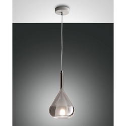 Pendant luminaire LILA, E27, 1x 40W, IP20, gray transparent