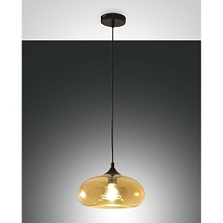 Pendant luminaire ELA, E27, 1x 60W, IP20, amber
