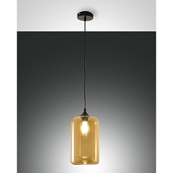 Pendant luminaire SILO, E27, 1x 60W, IP20, amber
